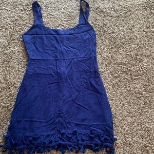 Lulus Blue Tassel Dress - M